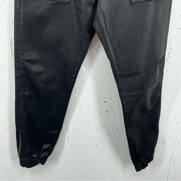 7 for All Mankind size 25 Coated Black Darted Boyfriend Jogger Jeans - Picture 3 of 14